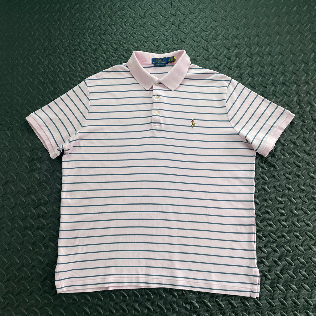Ralph Lauren Striped Soft Cotton Polo Shirt - Pink