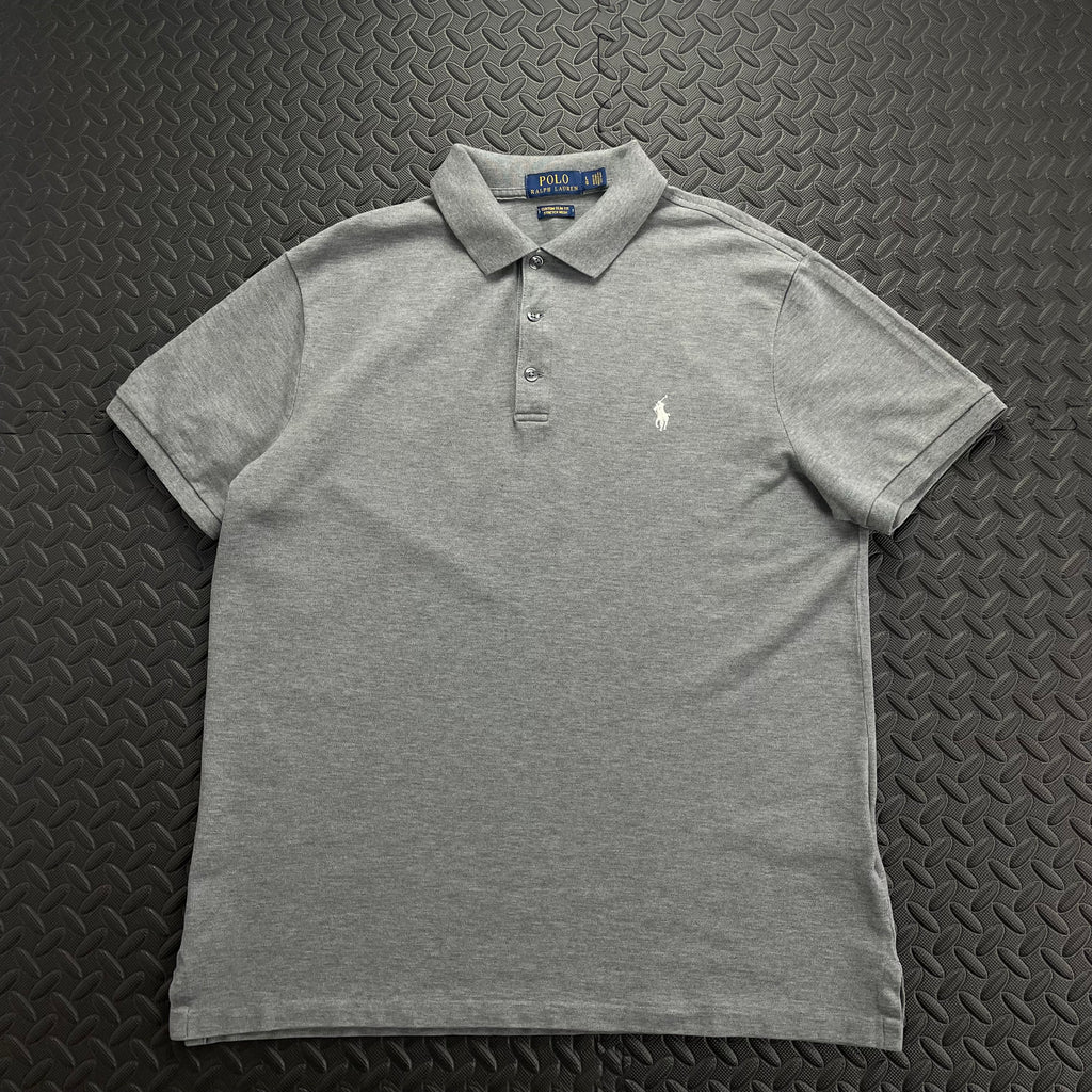 Ralph Lauren Slim Fit Stretch Mesh Polo Shirt - Light Grey
