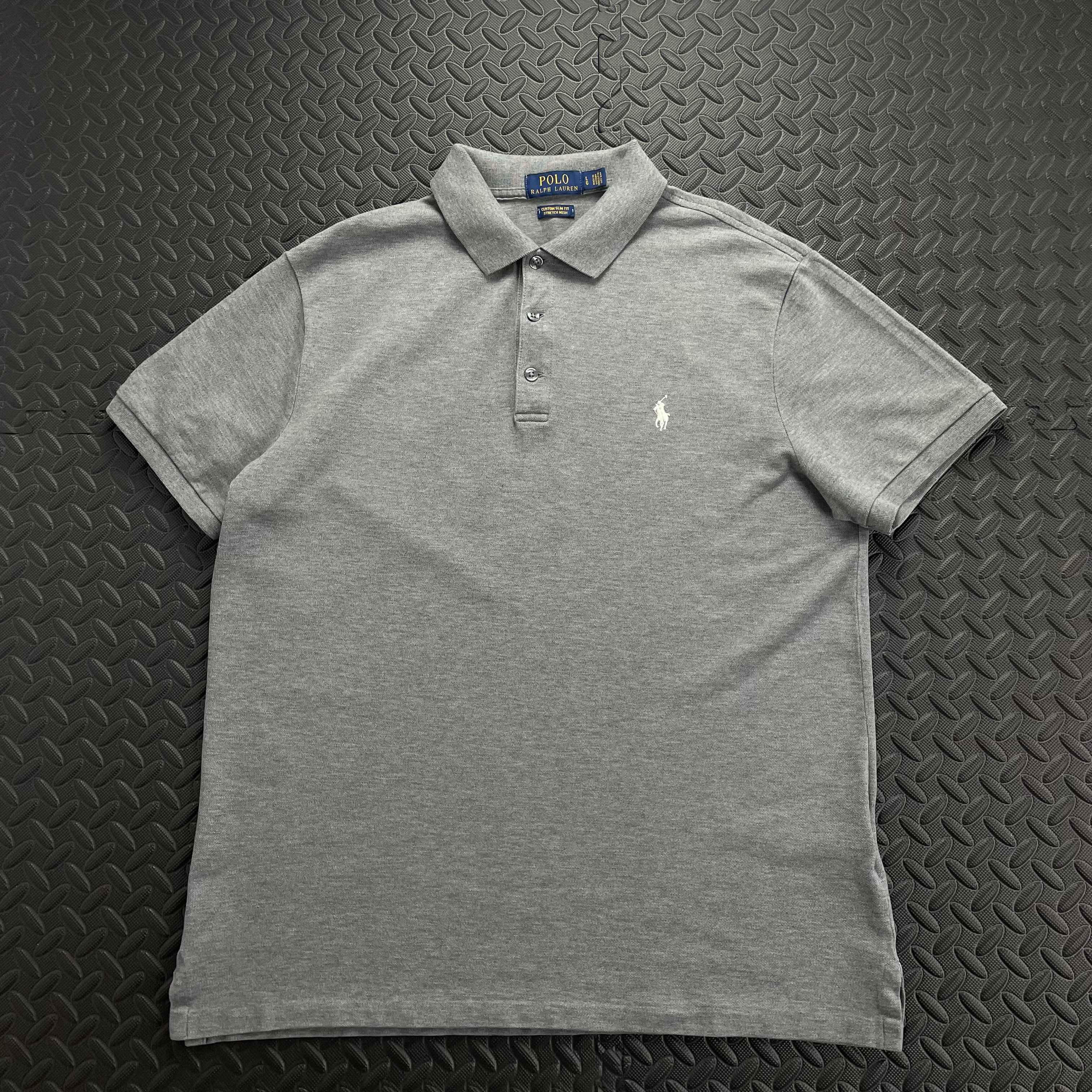 Ralph Lauren Slim Fit Stretch Mesh Polo Shirt - Light Grey