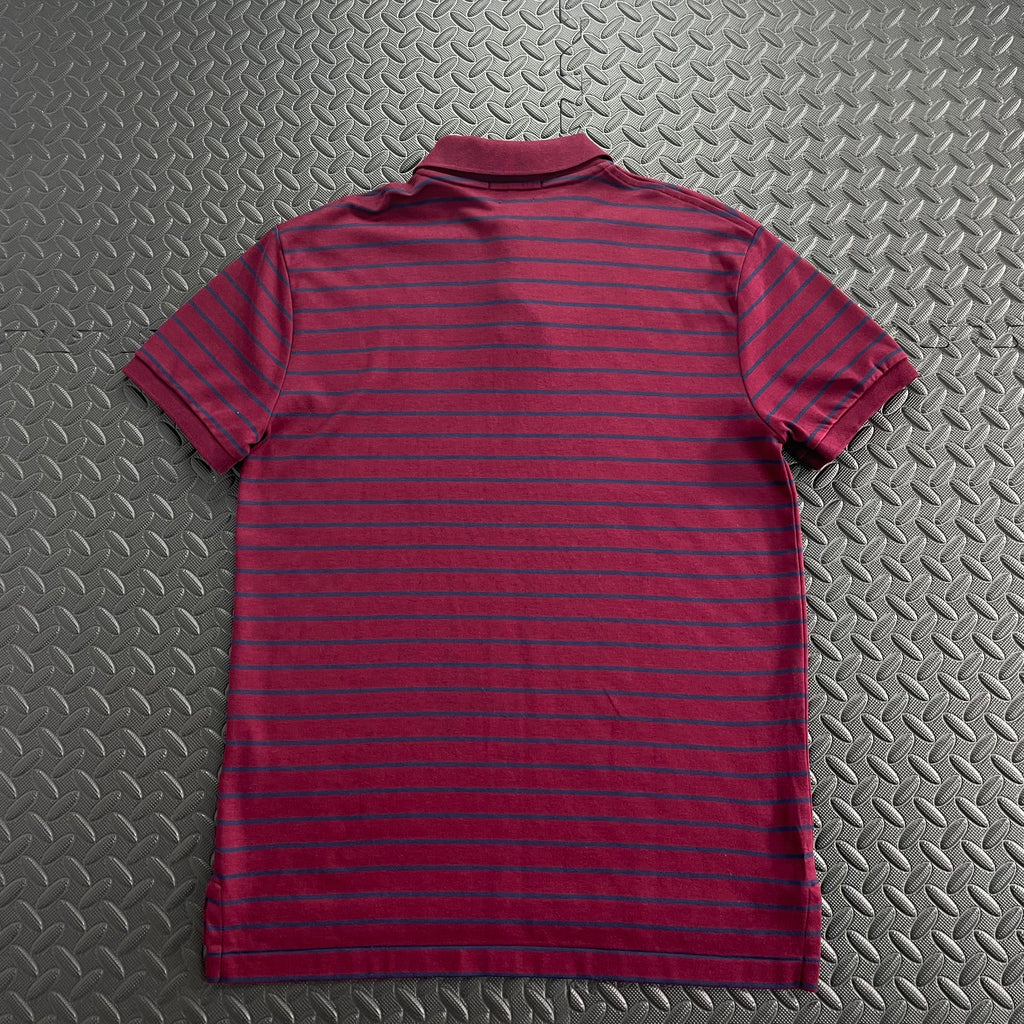 Ralph Lauren Striped Soft Cotton Polo Shirt - Burgundy