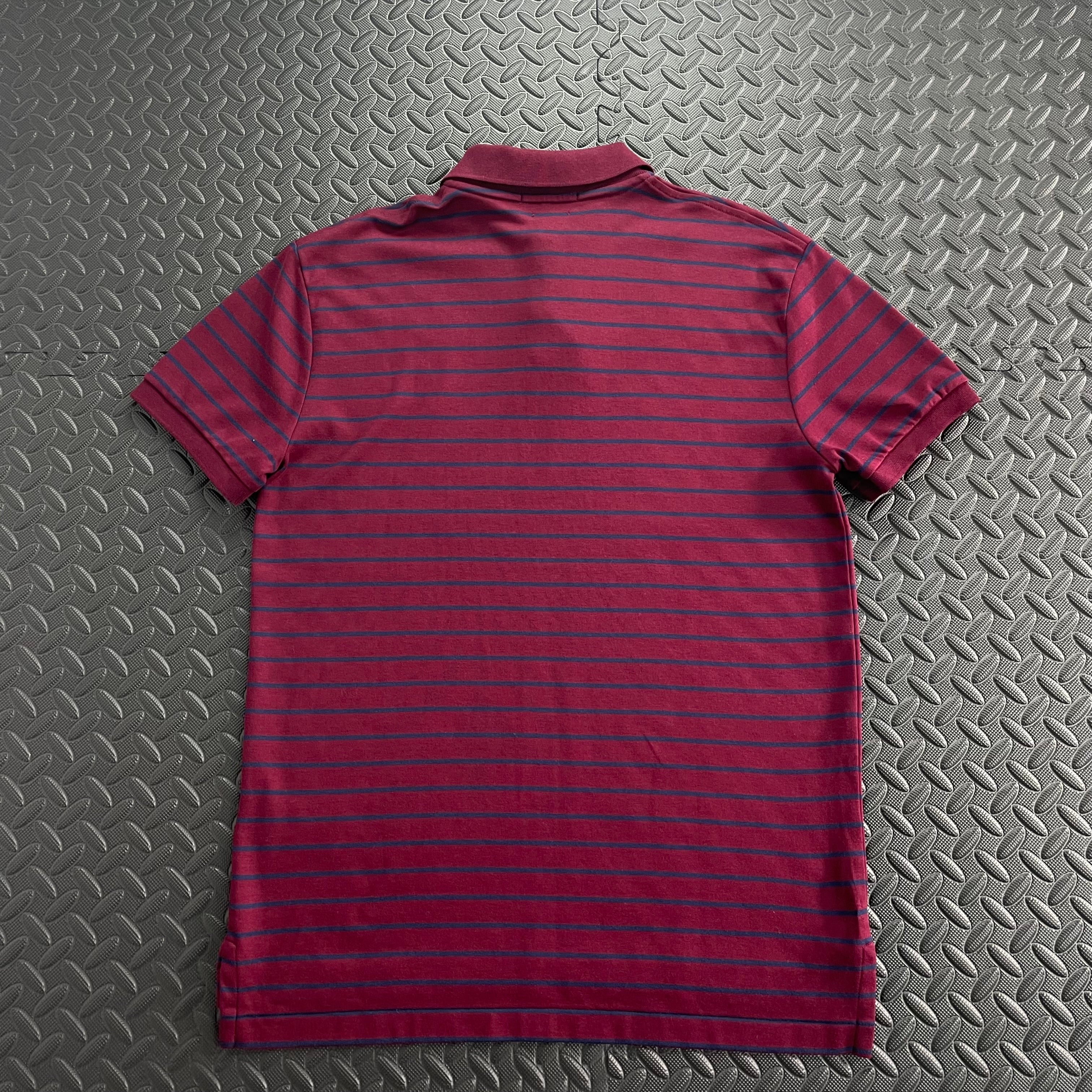 Ralph Lauren Striped Soft Cotton Polo Shirt - Burgundy