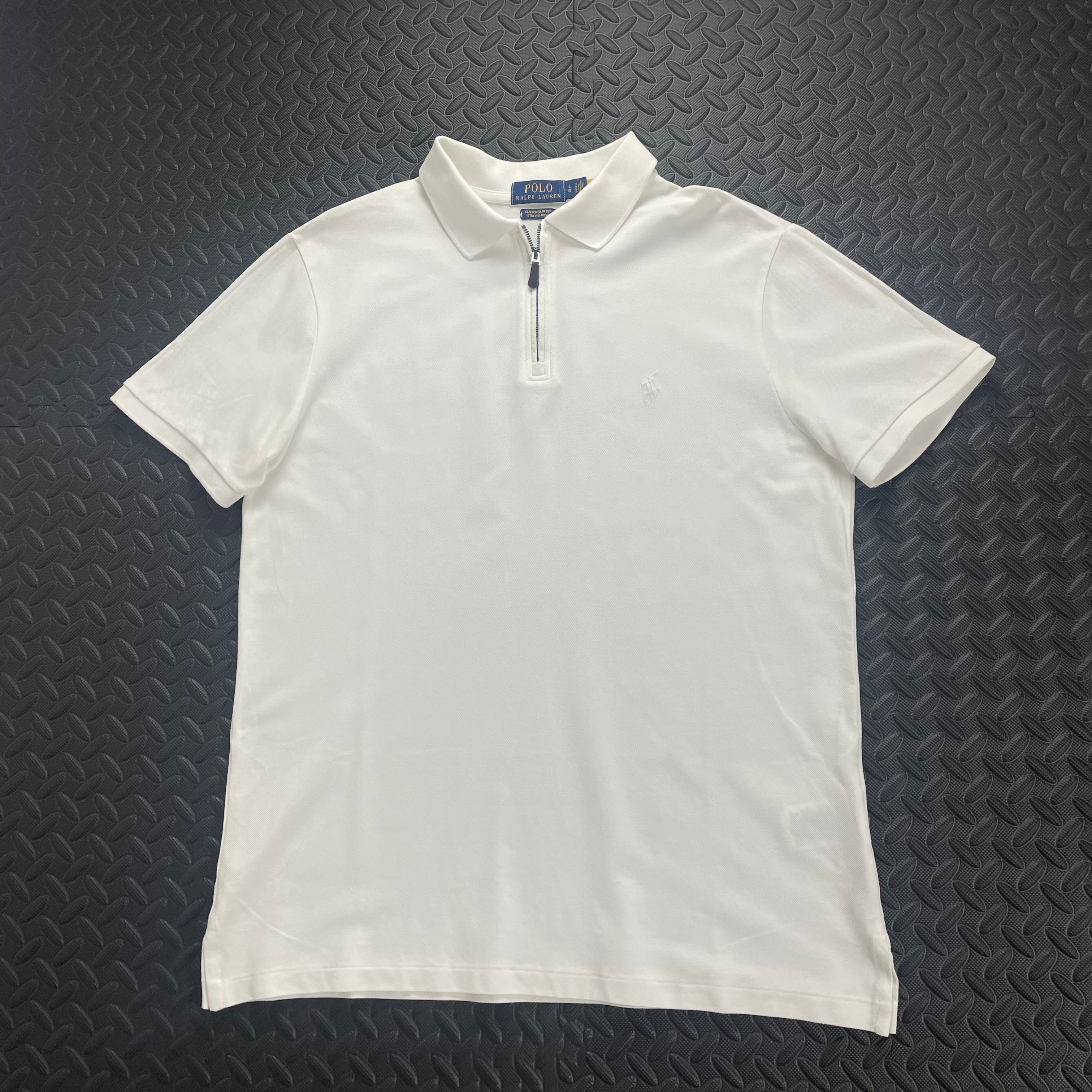 Ralph Lauren Quarter Zip Polo Shirt - White