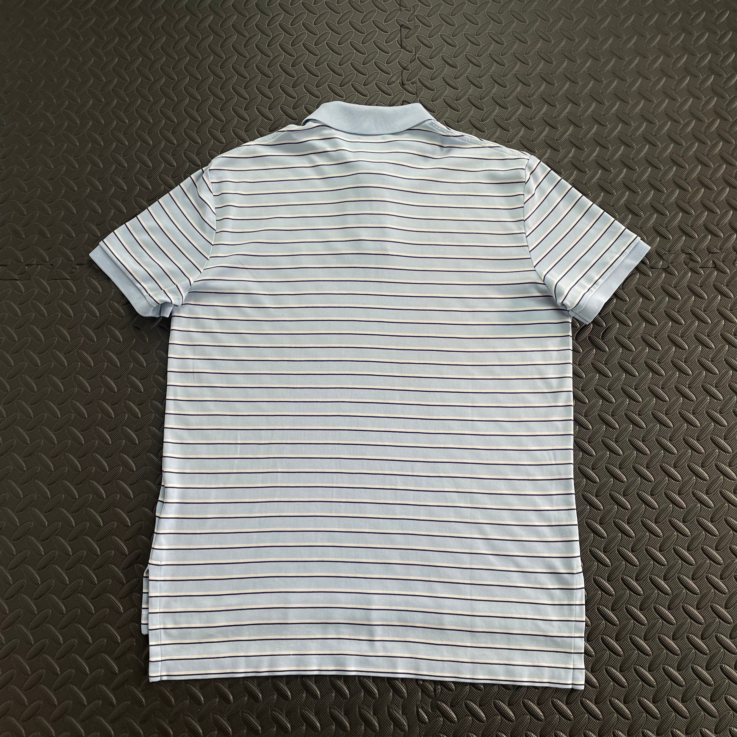 Ralph Lauren Striped Soft Cotton Polo Shirt - Light Blue