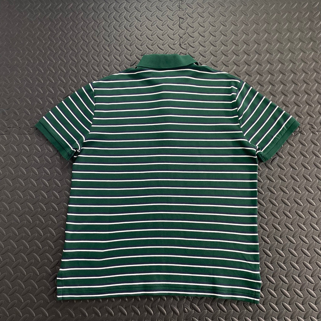 Ralph Lauren Striped Soft Cotton Polo Shirt - Dark Green