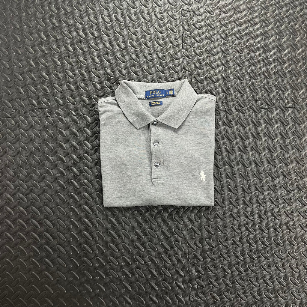 Ralph Lauren Slim Fit Stretch Mesh Polo Shirt - Light Grey