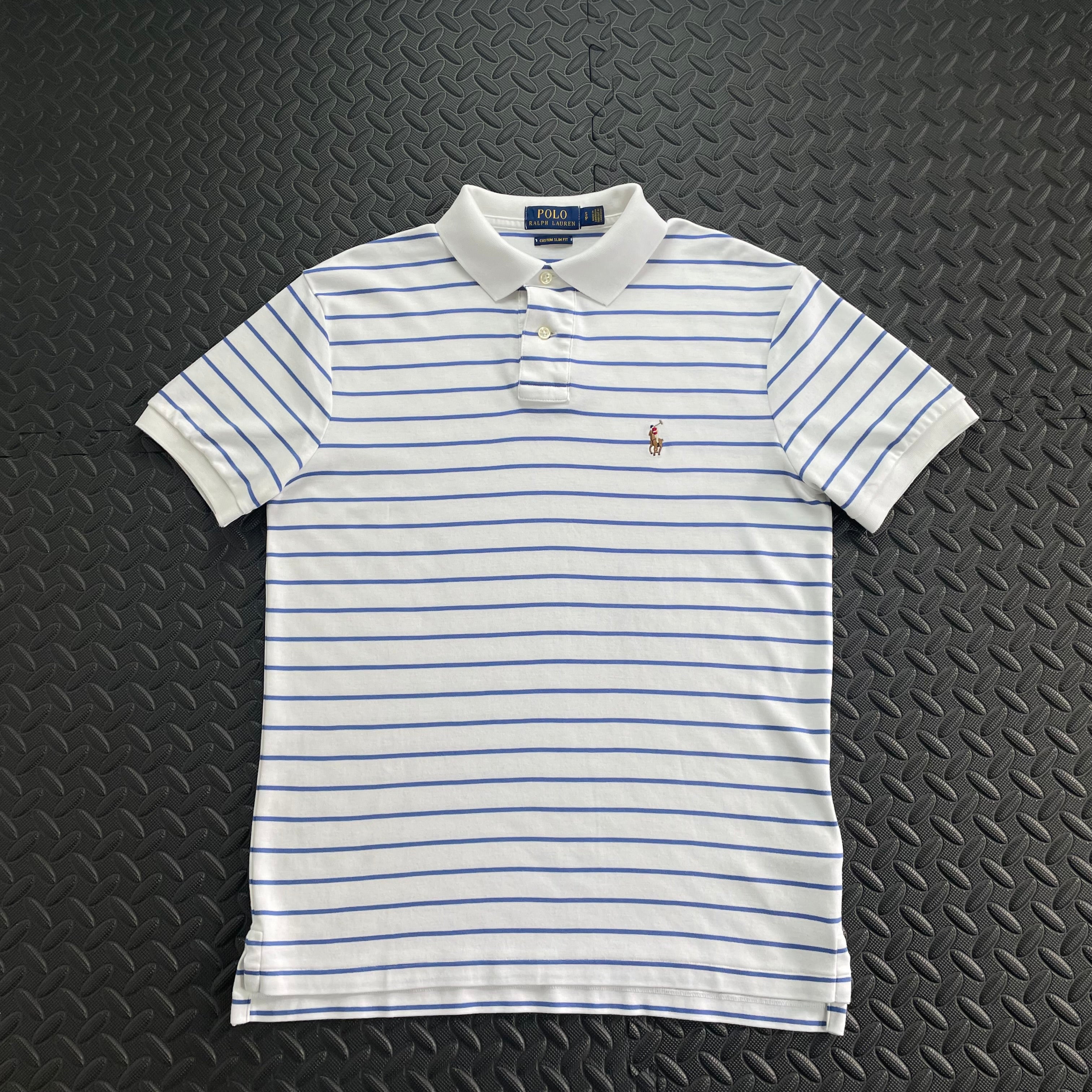 Ralph Lauren Striped Soft Cotton Polo Shirt - White