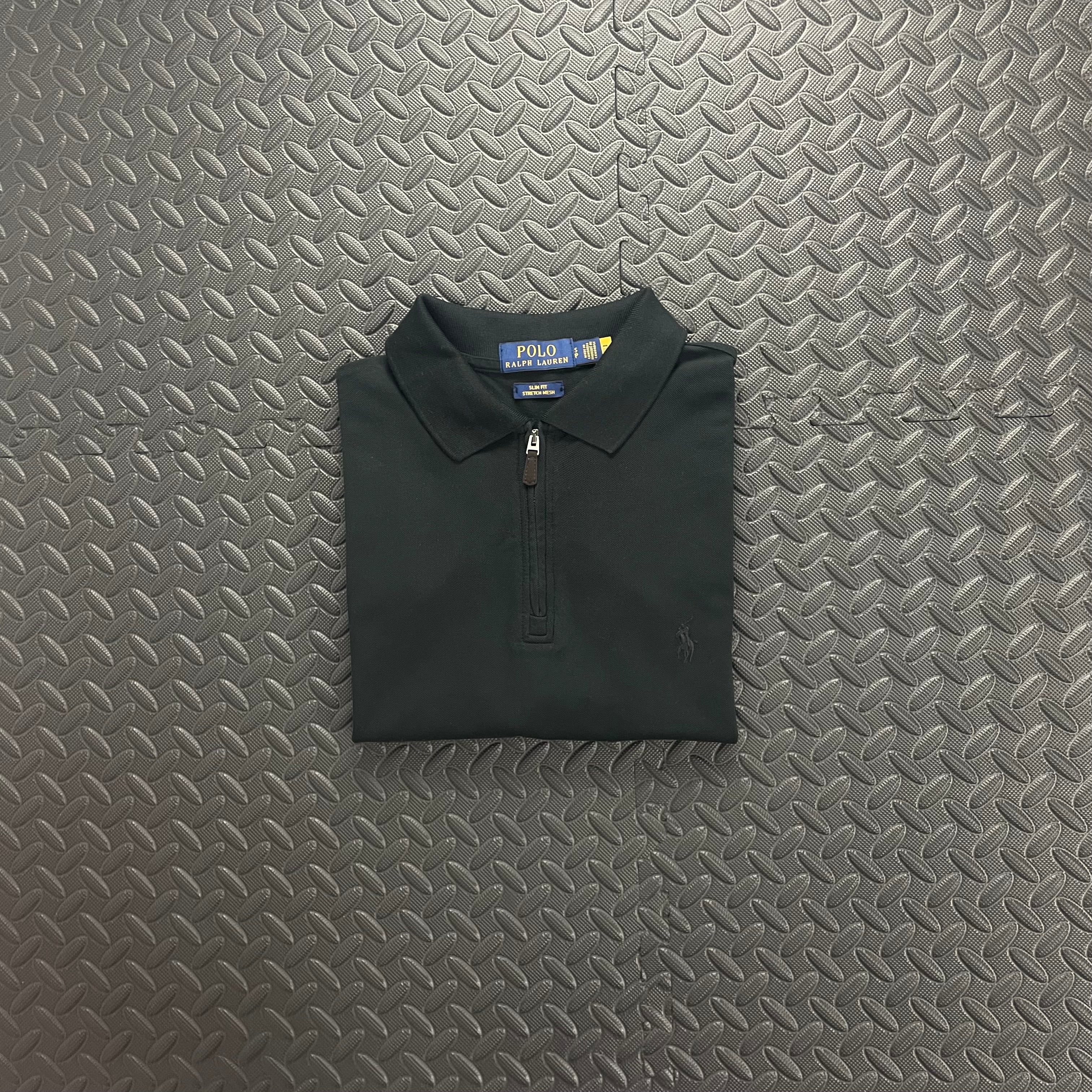 Ralph Lauren Quarter Zip Polo Shirt - Black