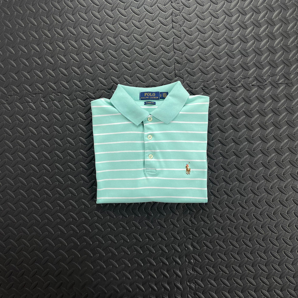 Ralph Lauren Striped Soft Cotton Polo Shirt - Mint