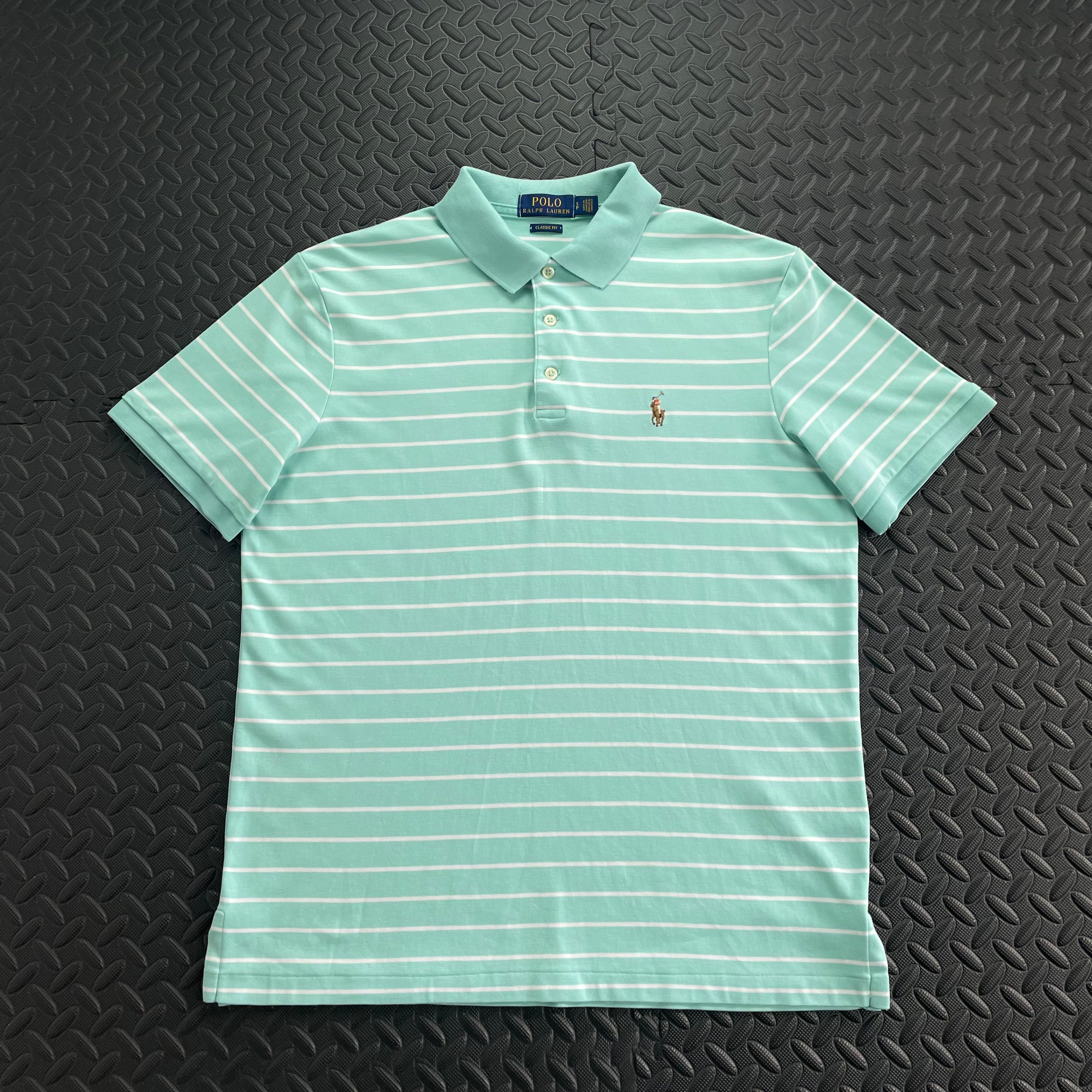 Ralph Lauren Striped Soft Cotton Polo Shirt - Mint
