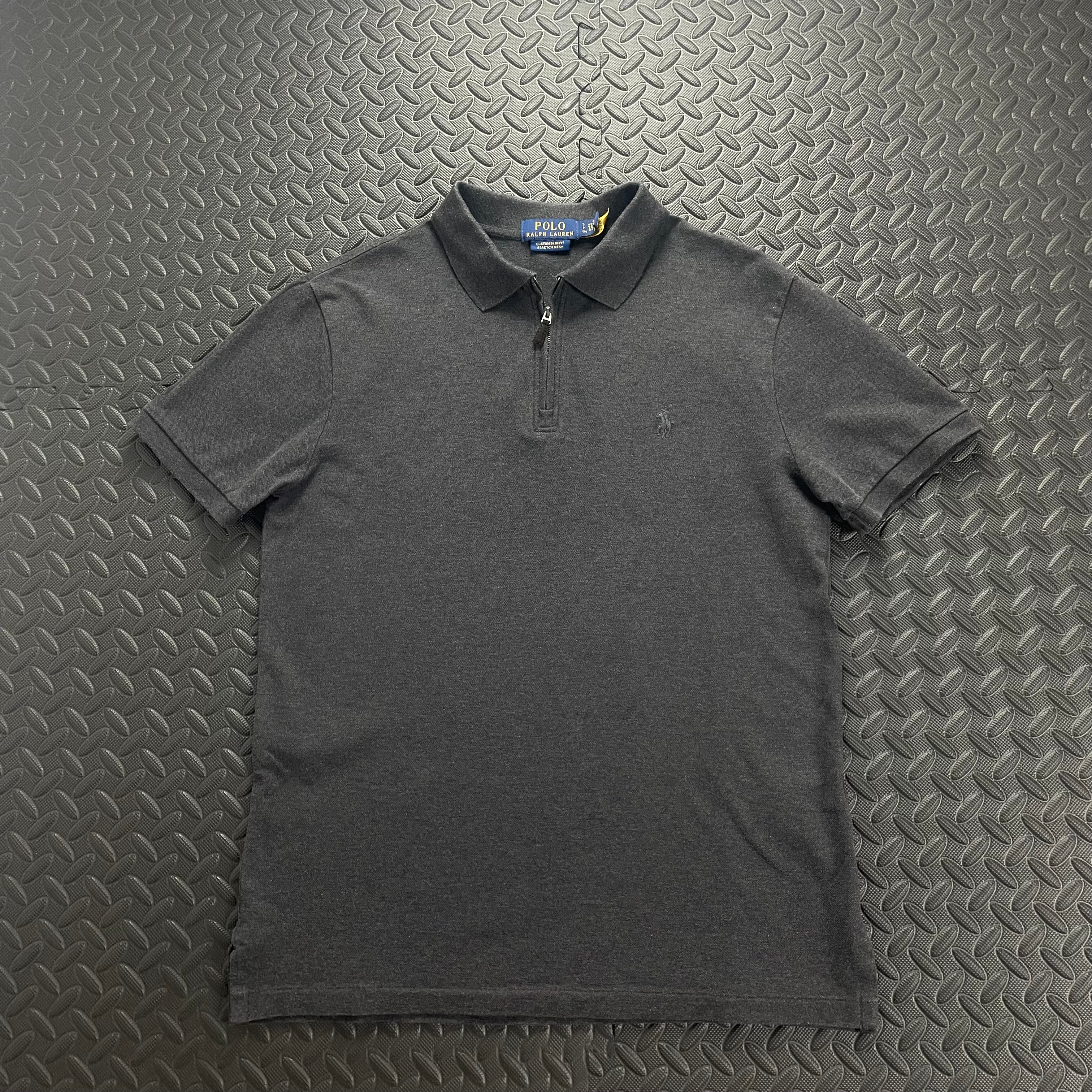 Ralph Lauren Quarter Zip Polo Shirt - Grey