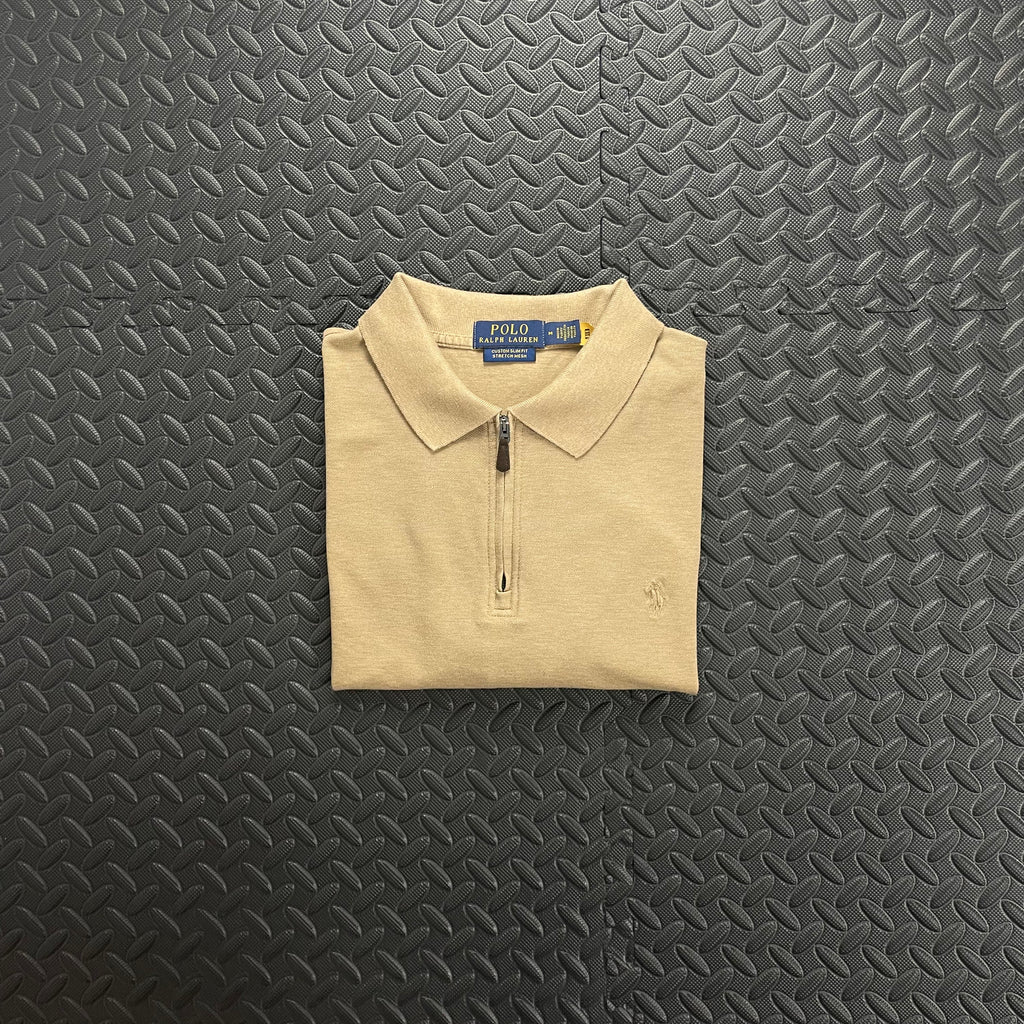 Ralph Lauren Quarter Zip Polo Shirt - Beige
