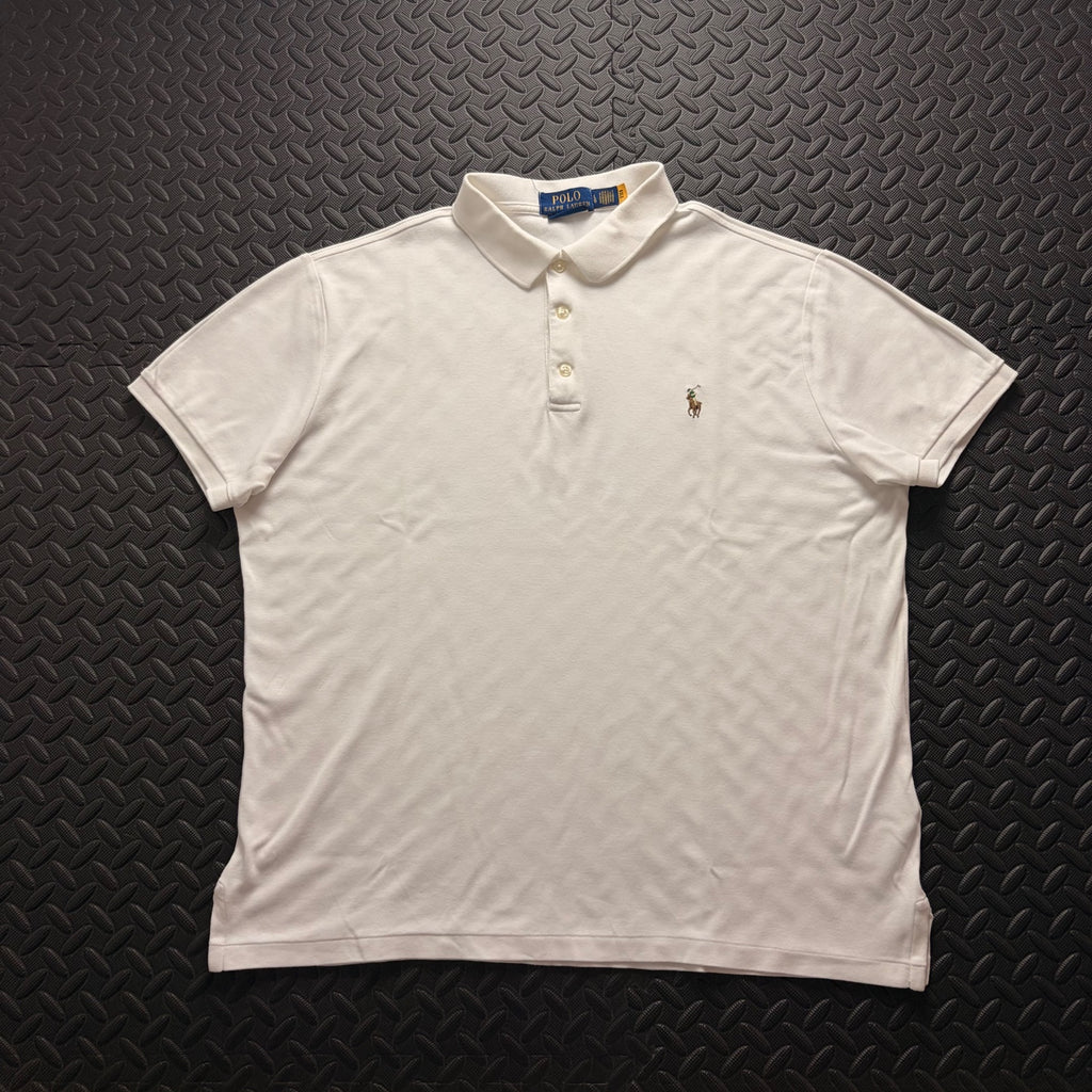 Ralph Lauren White Polo Shirt | Men’s Custom Slim Fit L / 3847