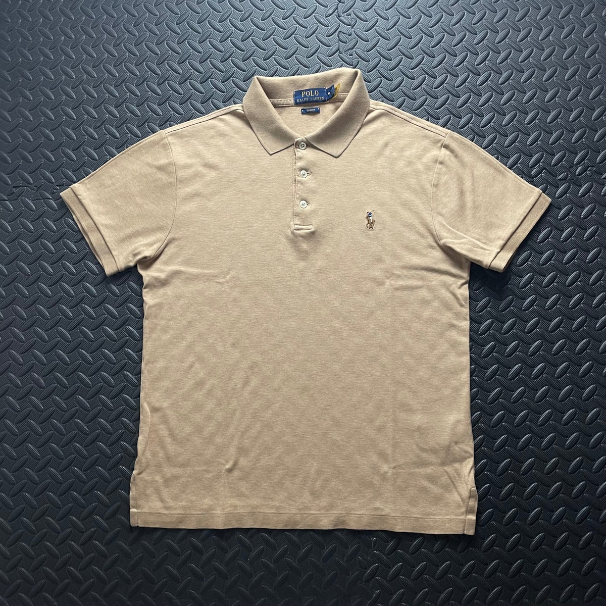 Ralph Lauren Beige Polo Shirt | Men’s Slim Fit M / 3800
