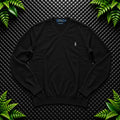 Ralph Lauren Black V-Neck Jumper / Merino Wool | Men’s Slim Fit M / 3675