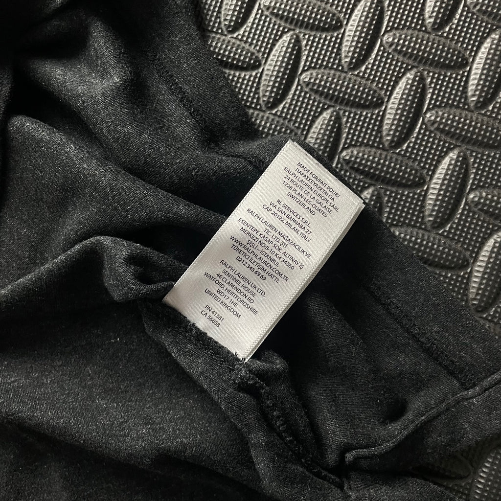 Ralph Lauren Charcoal Black Polo Shirt | Men’s Custom Slim Fit L / 3609