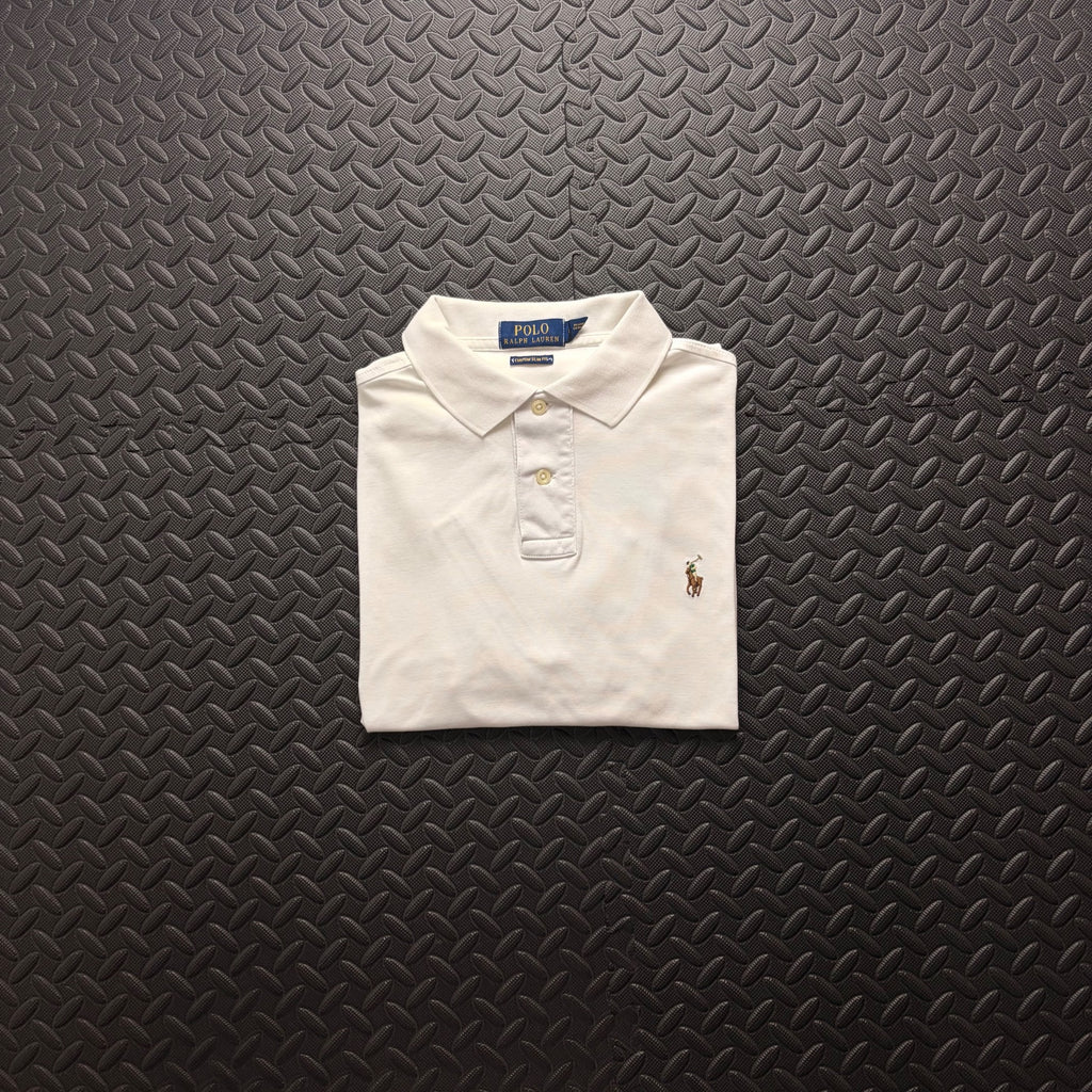 Ralph Lauren White Polo Shirt | Men’s Custom Slim Fit M / 3841