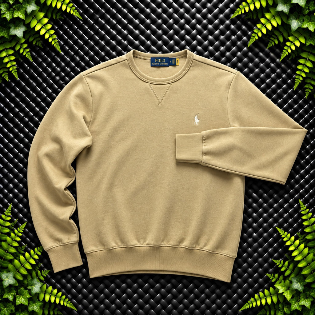 Ralph Lauren Beige Crewneck Sweatshirt | Men’s Classic Fit S / 3765