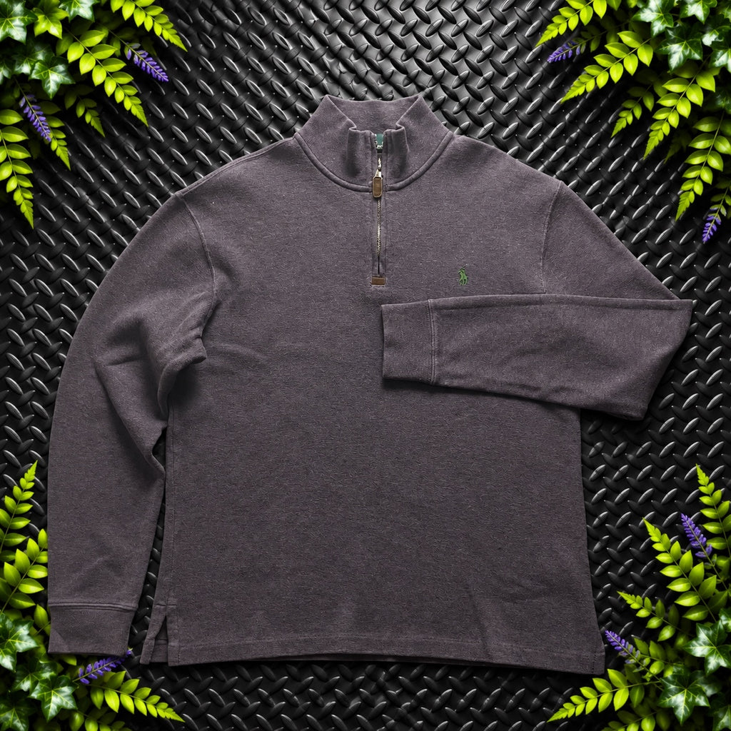 Ralph Lauren Purple 1/4 Zip Jumper | Mens Classic Fit M / 3784