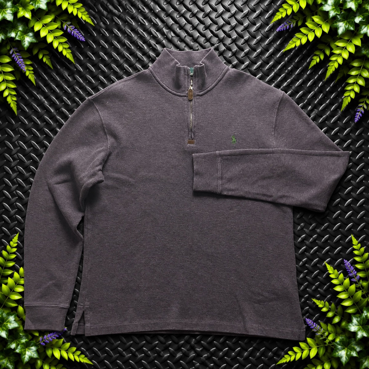 Ralph Lauren Purple 1/4 Zip Jumper | Mens Classic Fit M / 3784