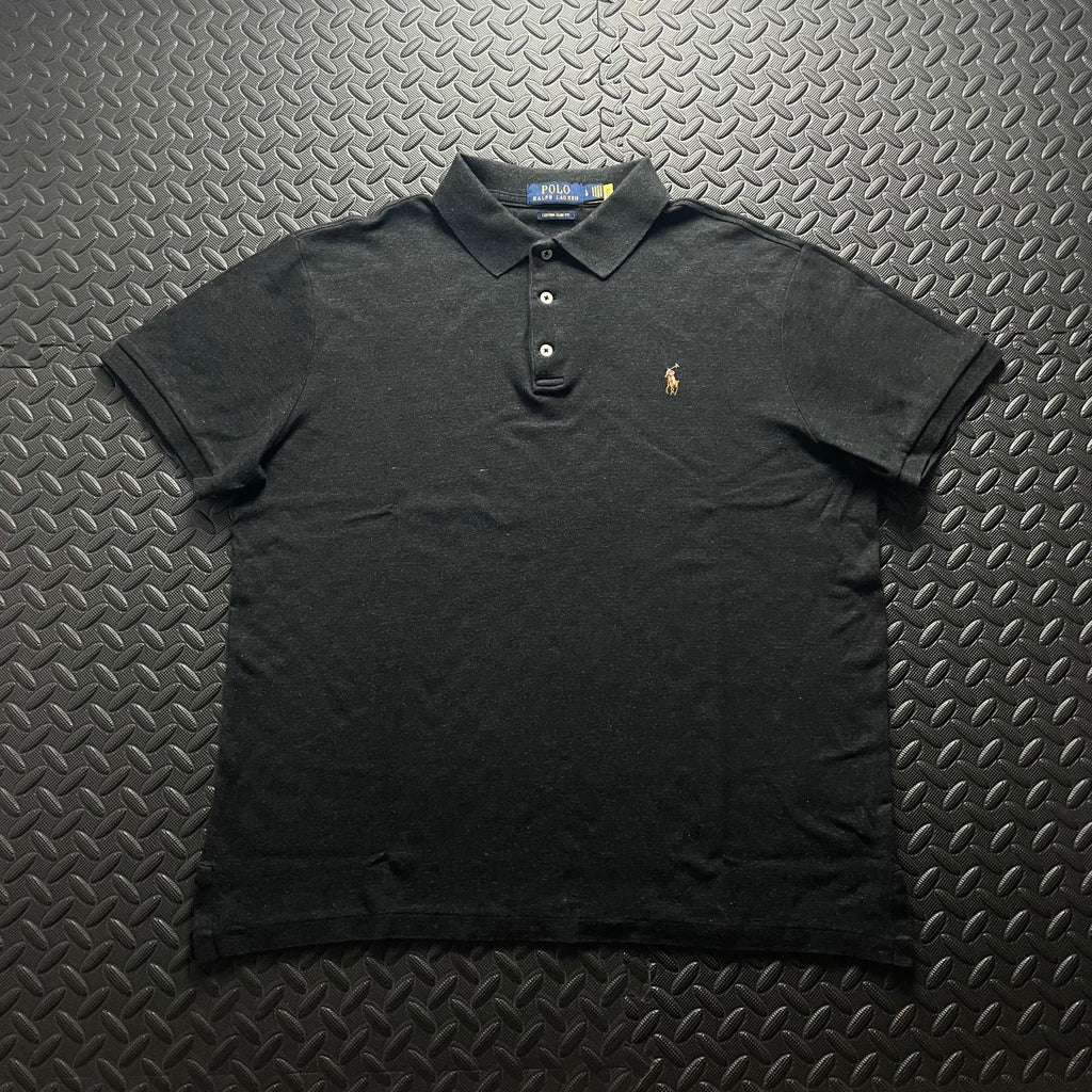 Ralph Lauren Charcoal Black Polo Shirt | Men’s Custom Slim Fit L / 3609
