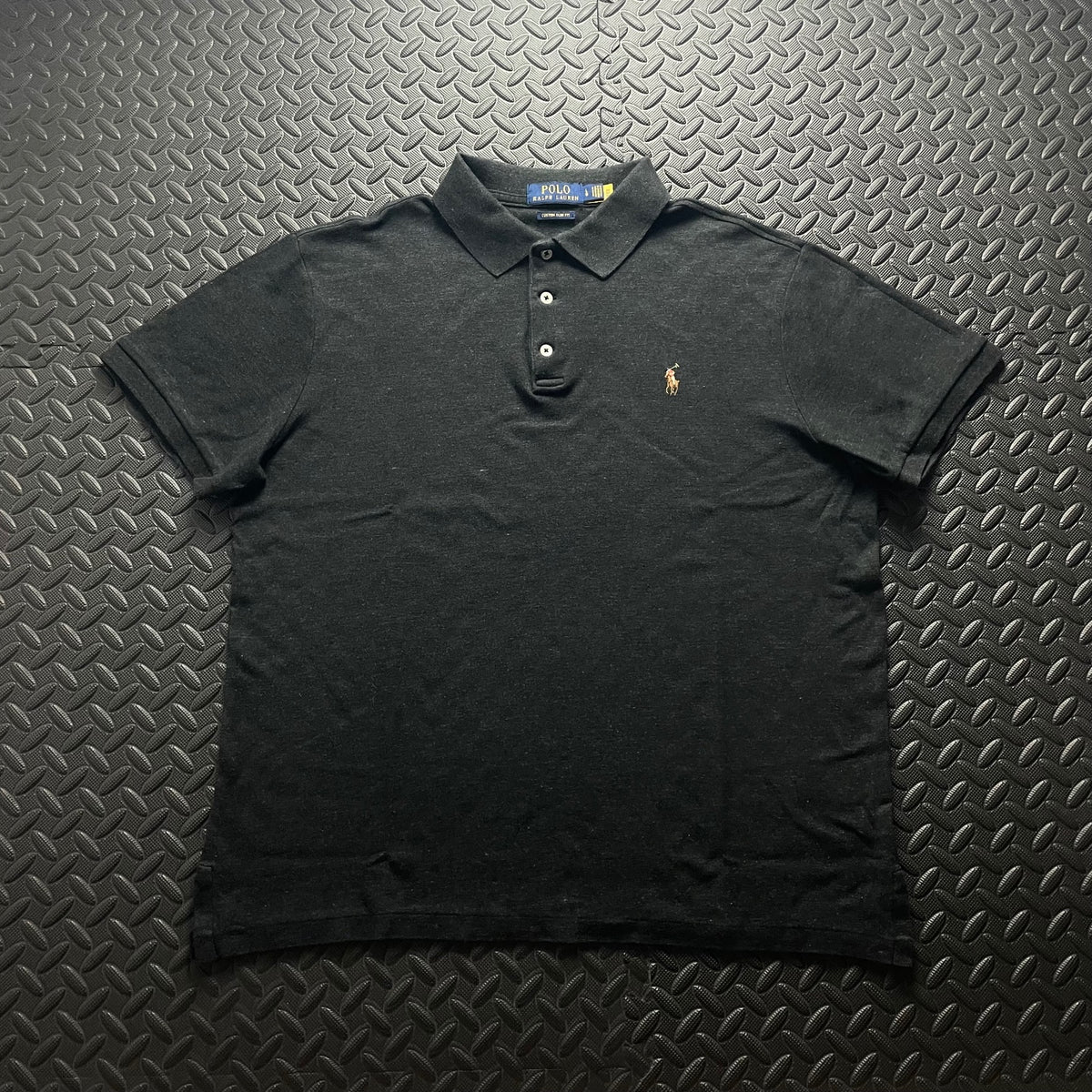 Ralph Lauren Charcoal Black Polo Shirt | Men’s Custom Slim Fit L / 3609