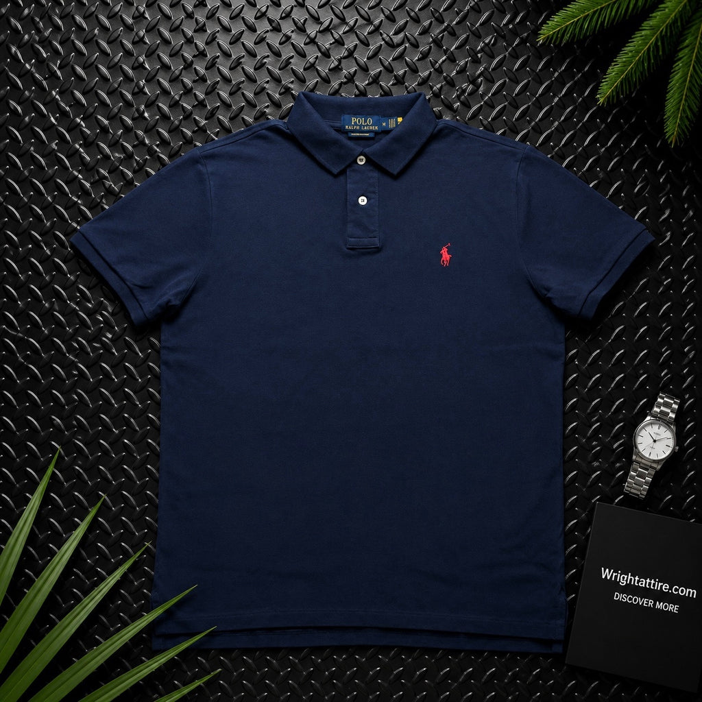 Ralph Lauren Navy Polo Shirt | Men’s Custom Slim Fit L / 3426