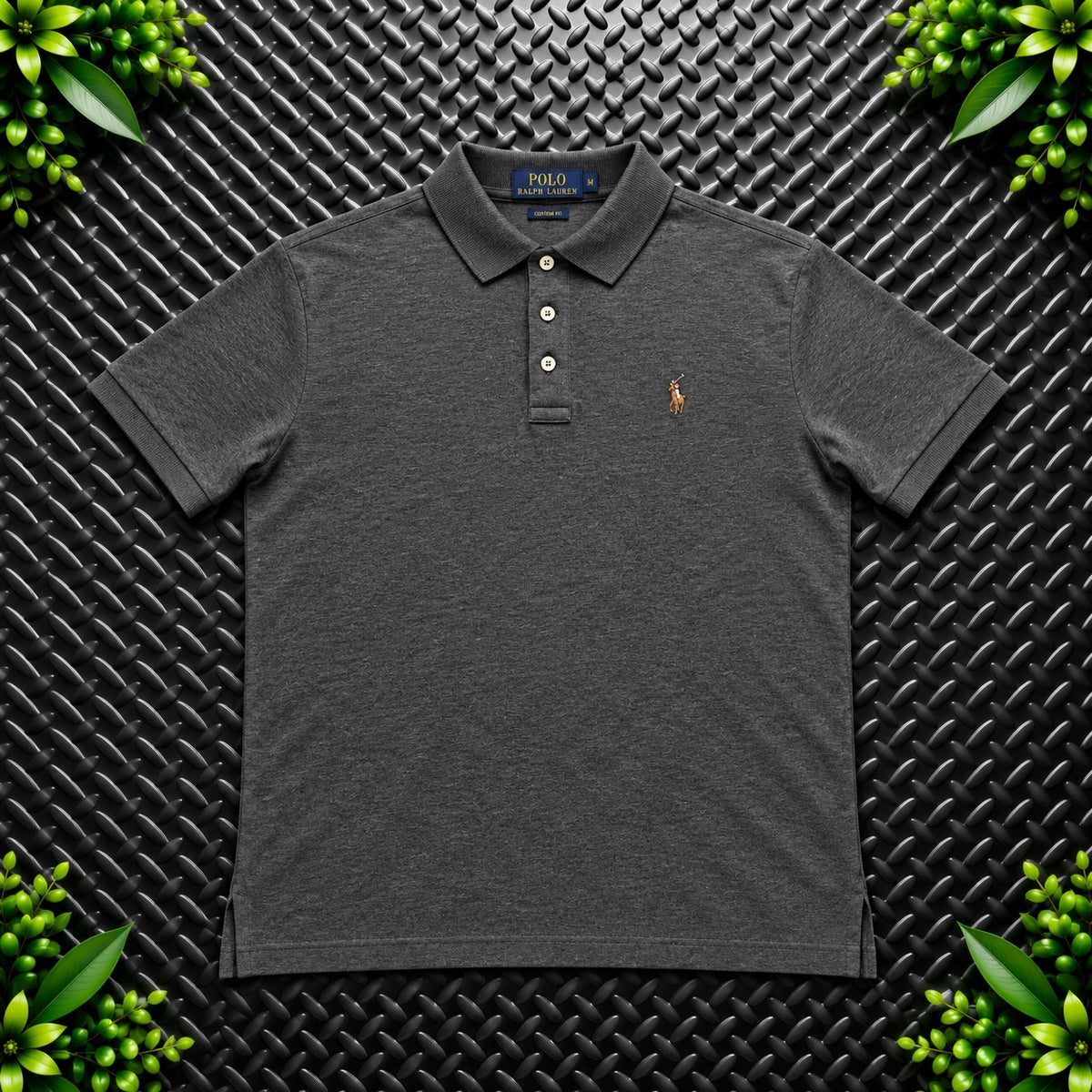 Ralph Lauren Grey Polo Shirt | Men’s Slim Fit L / 3621