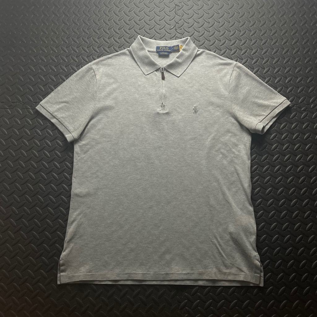 Ralph Lauren Grey 1/4 Zip Polo Shirt | Men’s Custom Slim Fit M / 3151