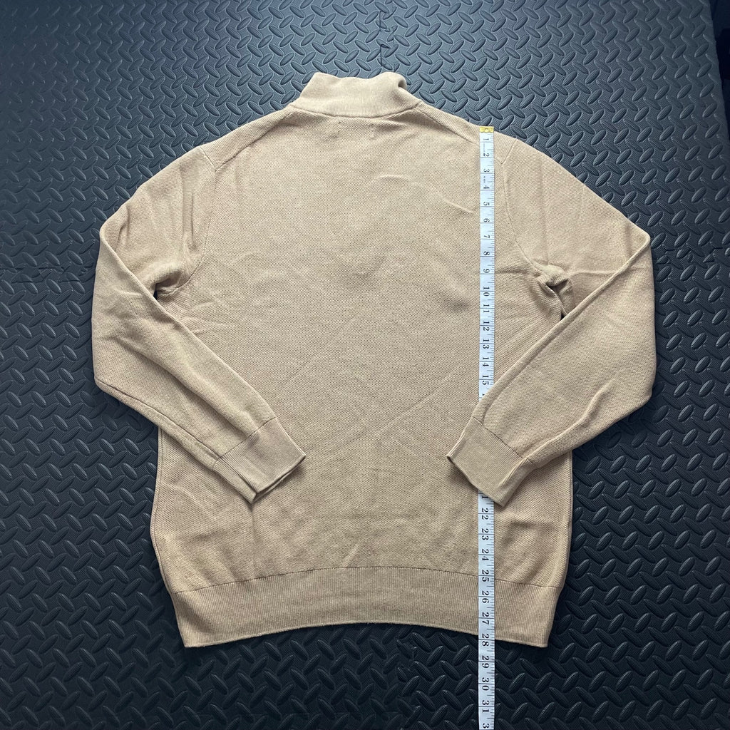 Ralph Lauren Beige 1/4 Zip Jumper | Men’s Classic Fit M / 3727