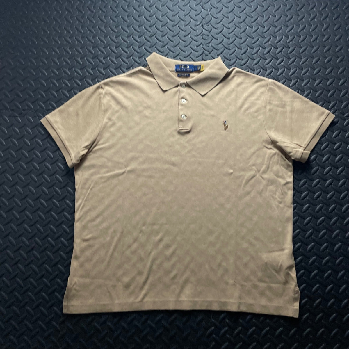 Ralph Lauren Beige Polo Shirt | Men’s Custom Slim Fit L / 3617