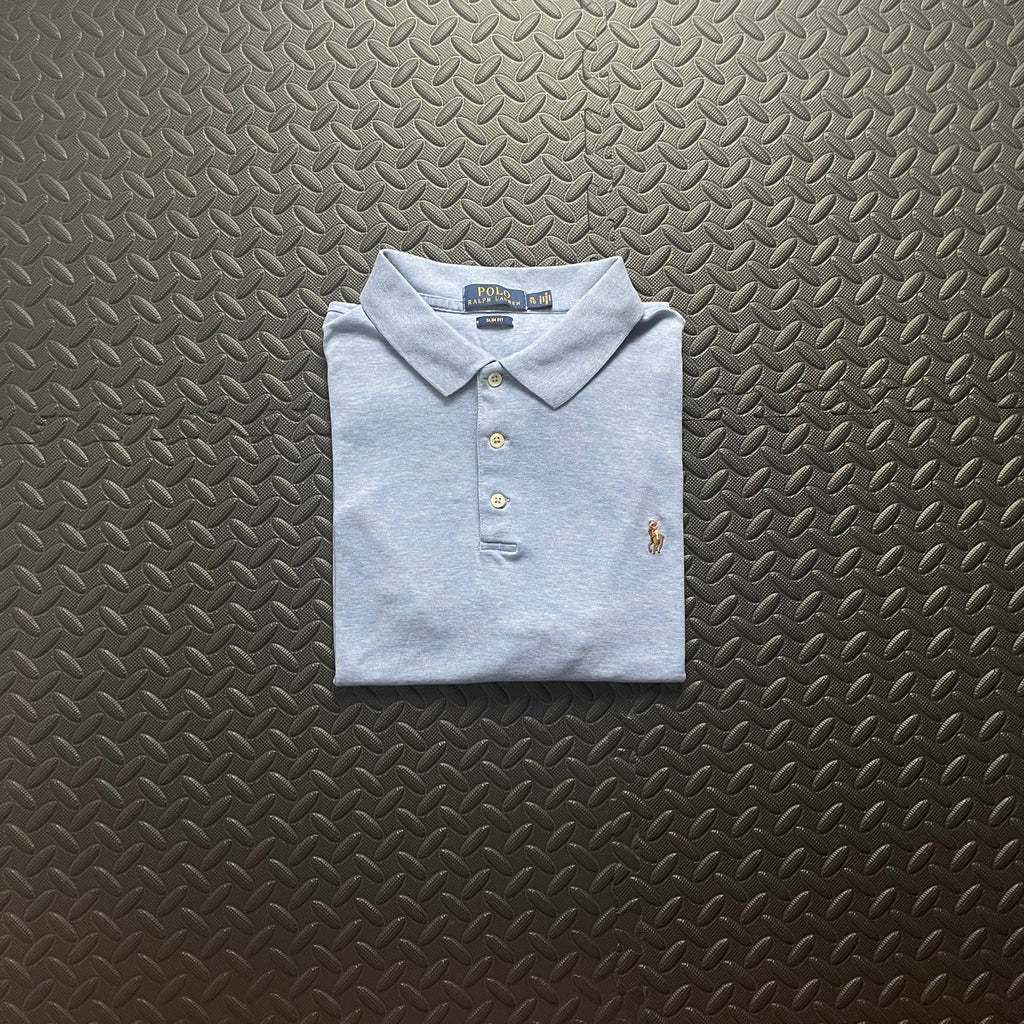 Ralph Lauren Light Blue Polo Shirt | Men’s Slim Fit XL / 3401