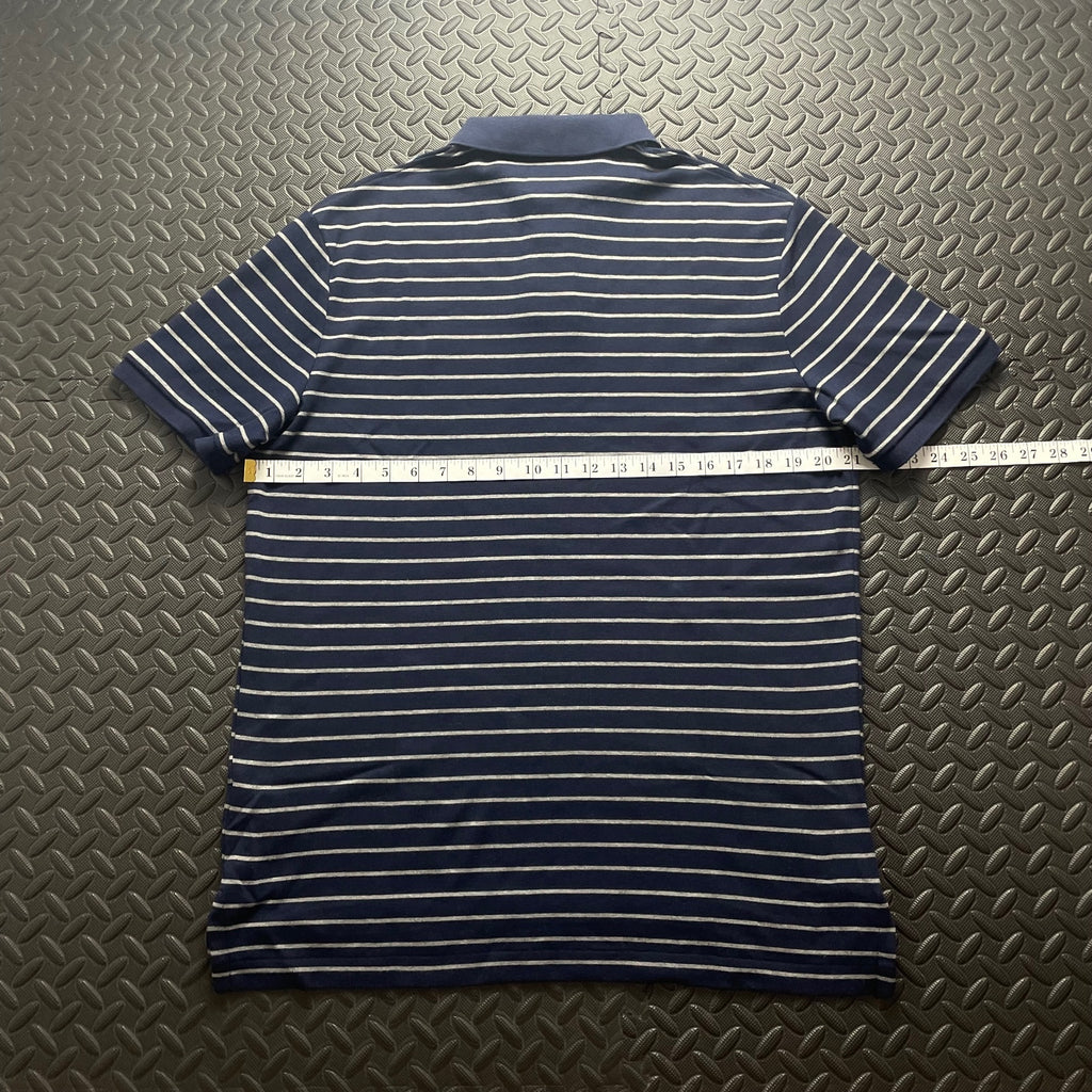 Ralph Lauren Navy Striped Polo Shirt | Men’s Classic Fit M / 3755