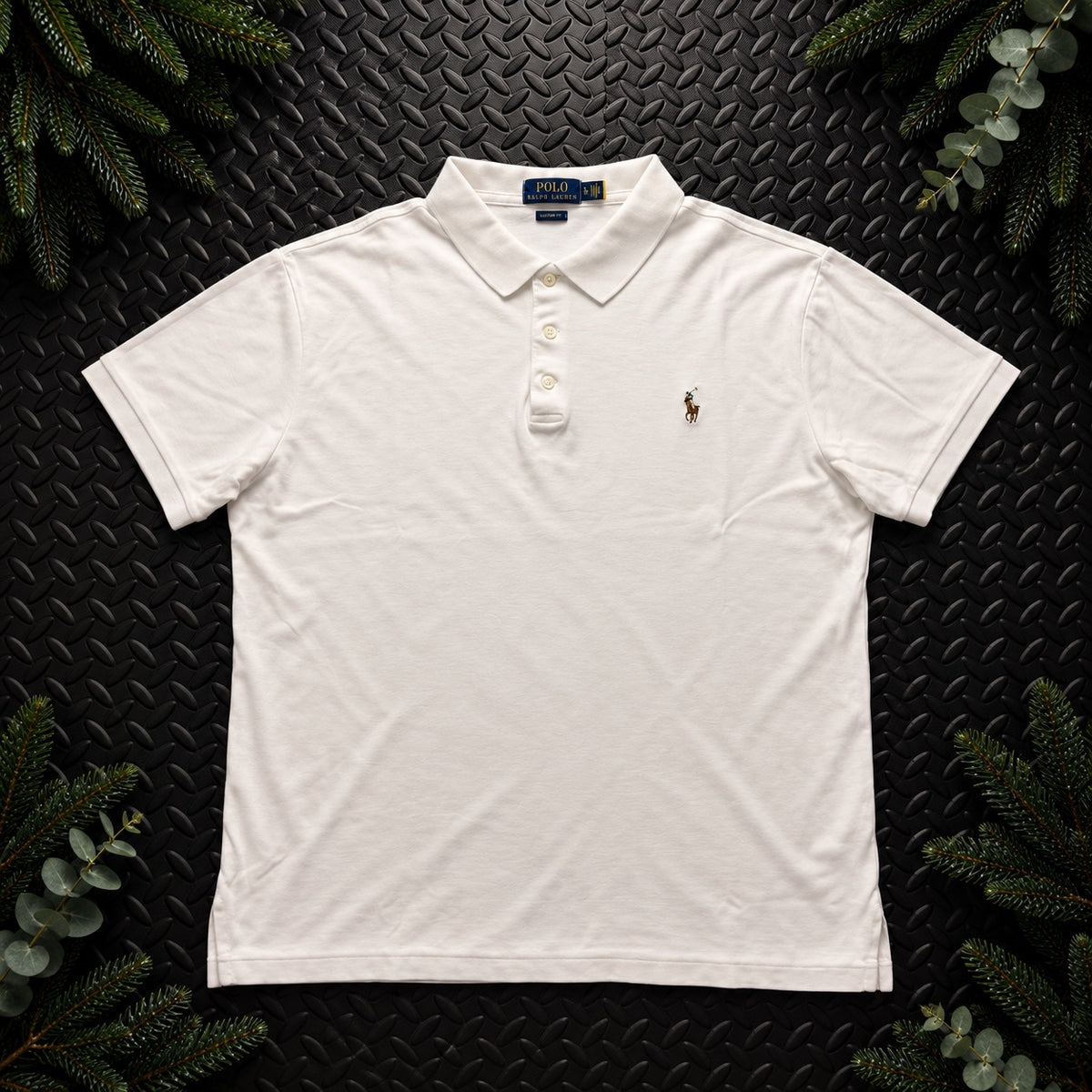 Ralph Lauren White Polo Shirt | Men’s Slim Fit XL / 3864