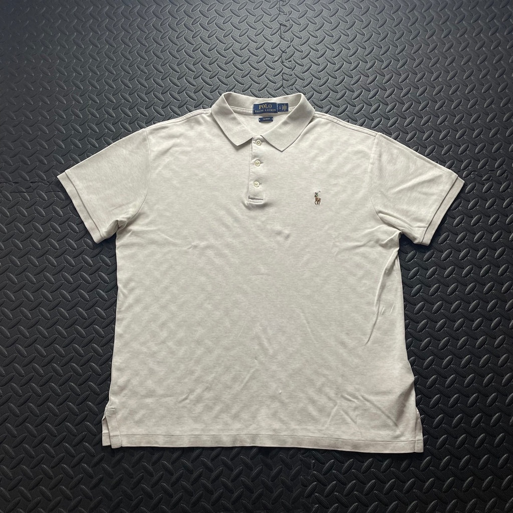 Ralph Lauren Cream Polo Shirt | Men’s Slim Fit L / 3629
