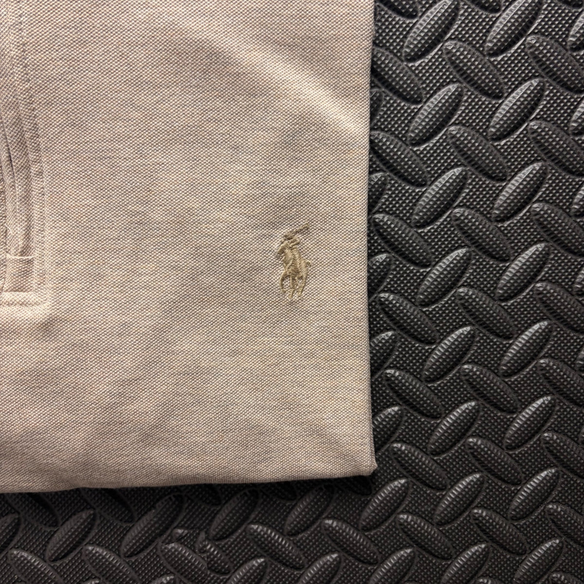 Ralph Lauren Beige 1/4 Zip Polo Shirt | Men’s Custom Slim Fit L / 3871