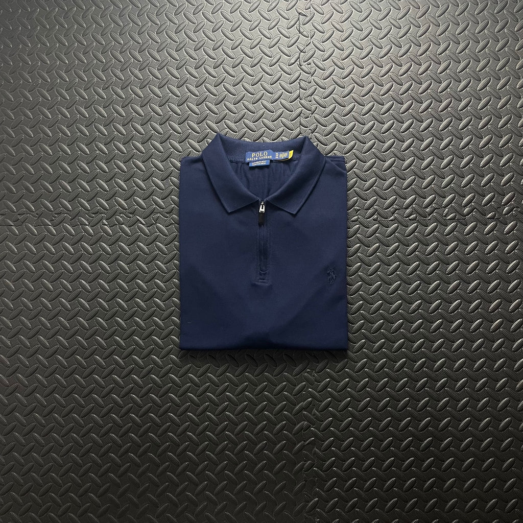 Ralph Lauren Navy 1/4 Zip Polo Shirt | Men’s Custom Slim Fit XL / 3797