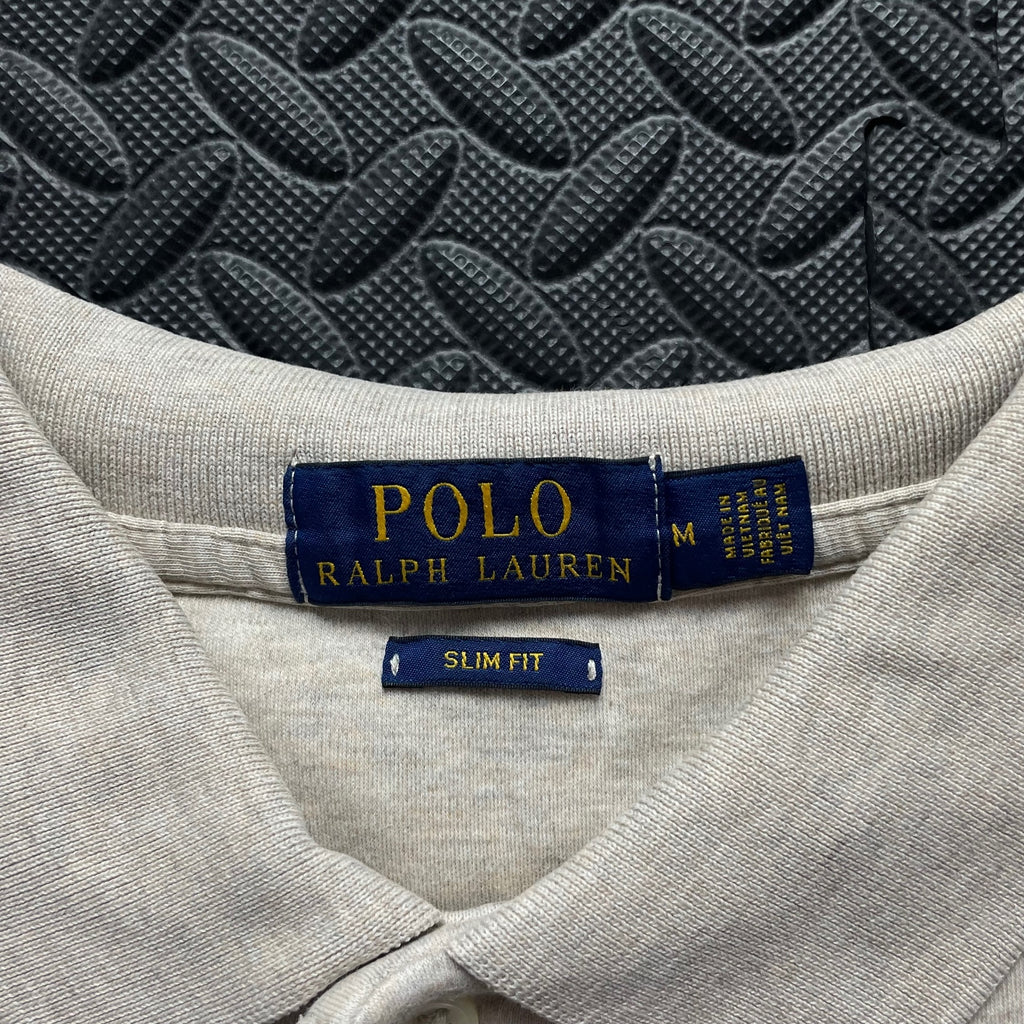 Ralph Lauren Beige Polo Shirt | Men’s Slim Fit M / 3670