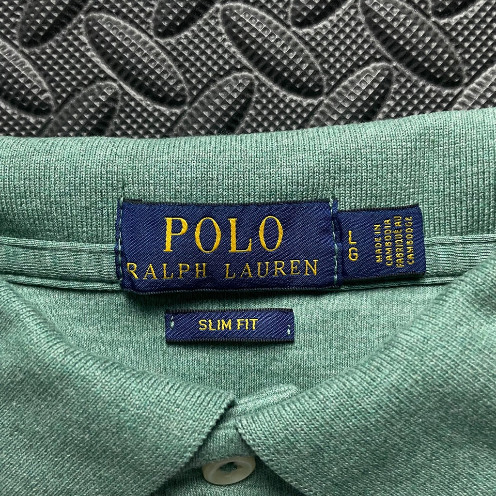 Ralph Lauren Green Polo Shirt | Men’s Slim Fit L / 3411
