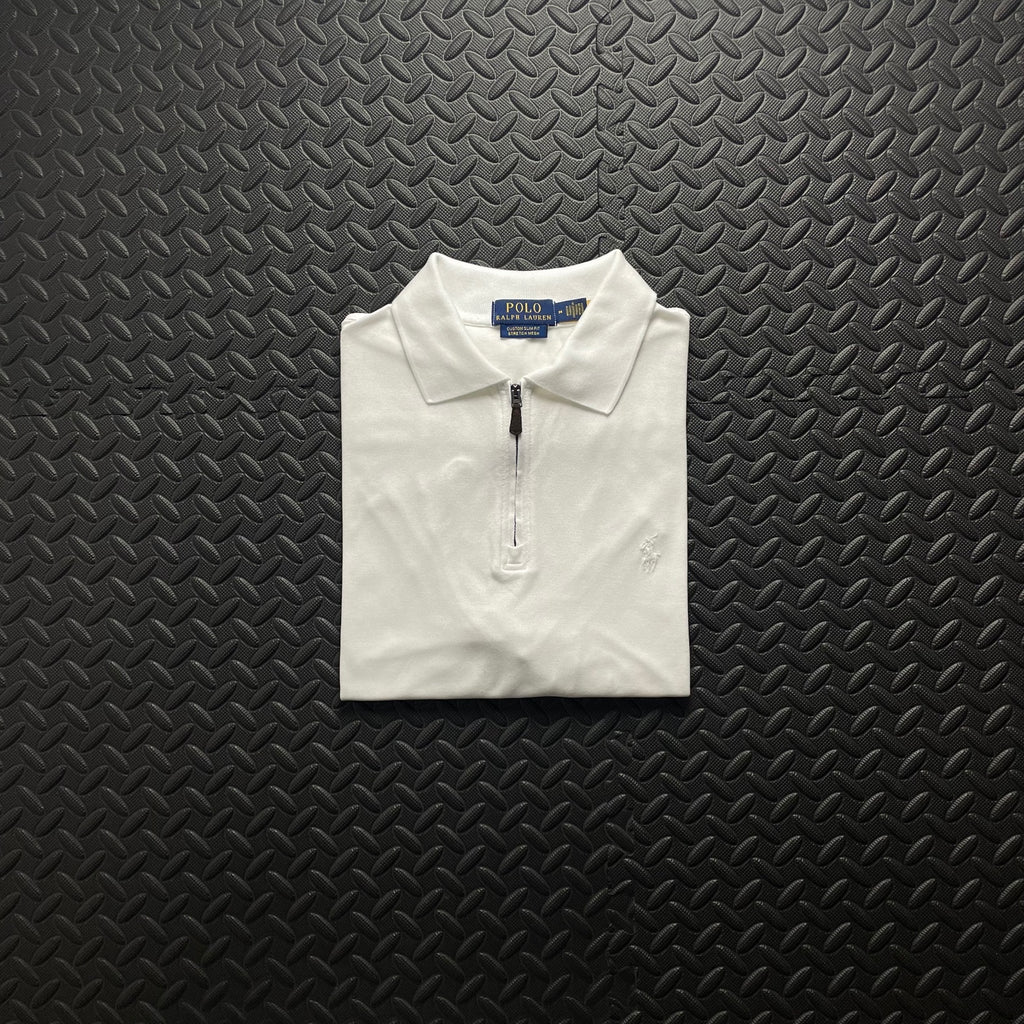 Ralph Lauren White 1/4 Zip Polo Shirt | Men’s Custom Slim Fit M / 3610
