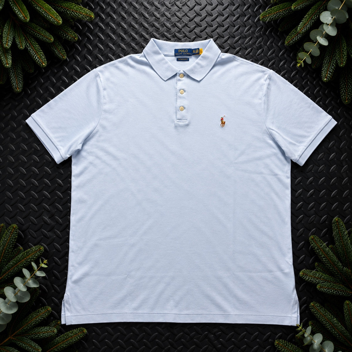 Ralph Lauren Light Blue Polo Shirt | Men’s Slim Fit XXL / 3855