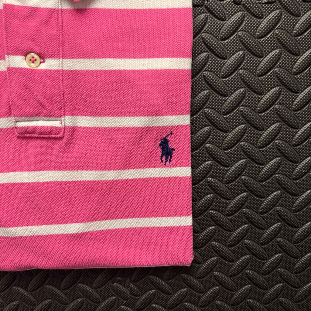 Ralph Lauren Pink Striped Polo Shirt | Men’s Classic Fit M / 3807
