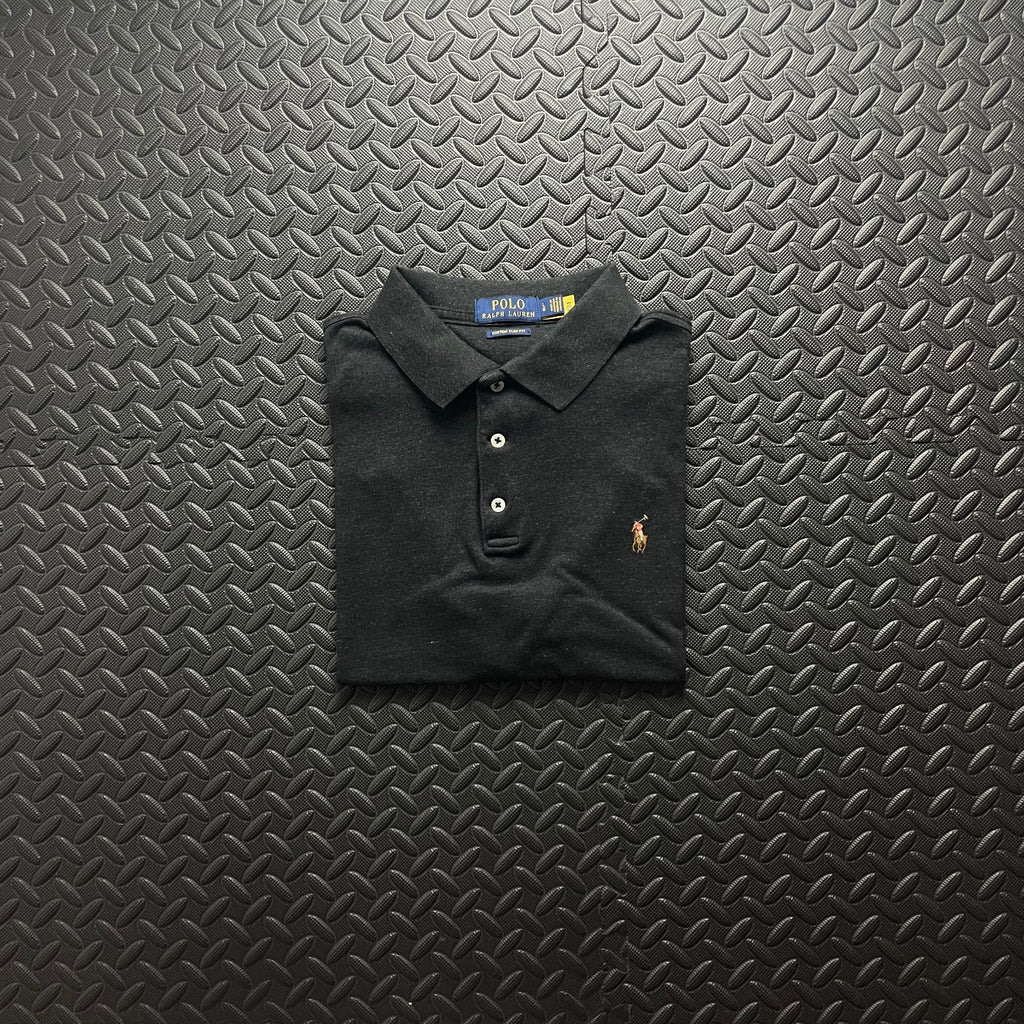 Ralph Lauren Charcoal Black Polo Shirt | Men’s Custom Slim Fit L / 3609
