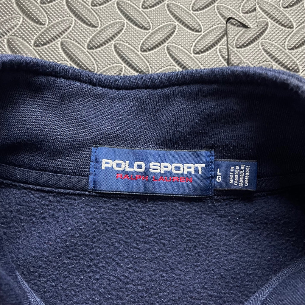 Ralph Lauren Navy 1/4 Zip Sweatshirt | Men’s Classic Fit L / 3728