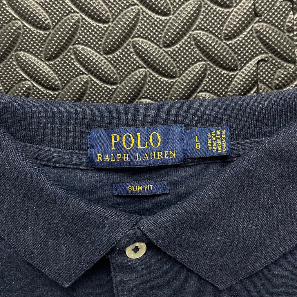 Ralph Lauren Navy Blue Polo Shirt | Men’s Slim Fit L / 3696