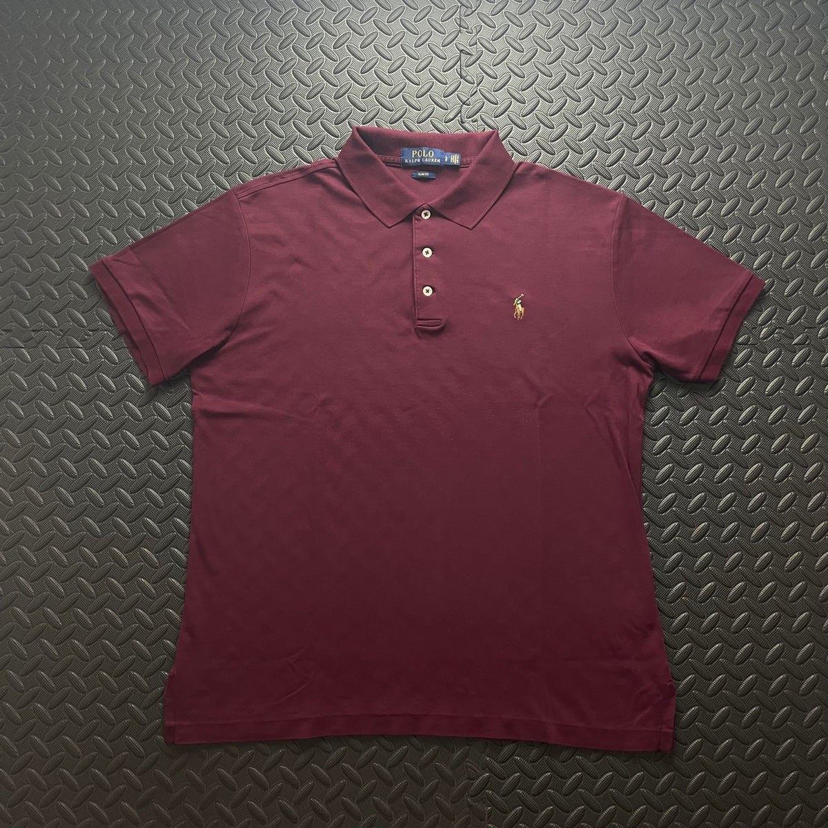 Ralph Lauren Burgundy Polo Shirt | Men’s Slim Fit L / 3474