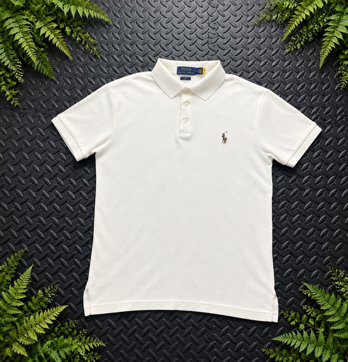 Ralph Lauren Cream White Polo Shirt | Men’s Slim Fit S / 3757