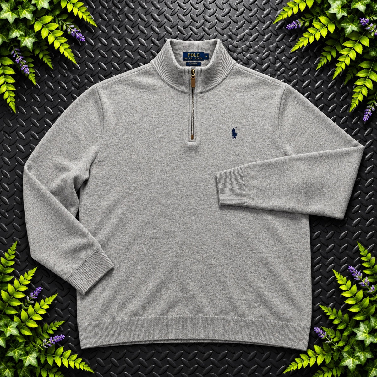 Ralph Lauren Grey Wool 1/4 Zip Jumper | Men’s XXL / 3790