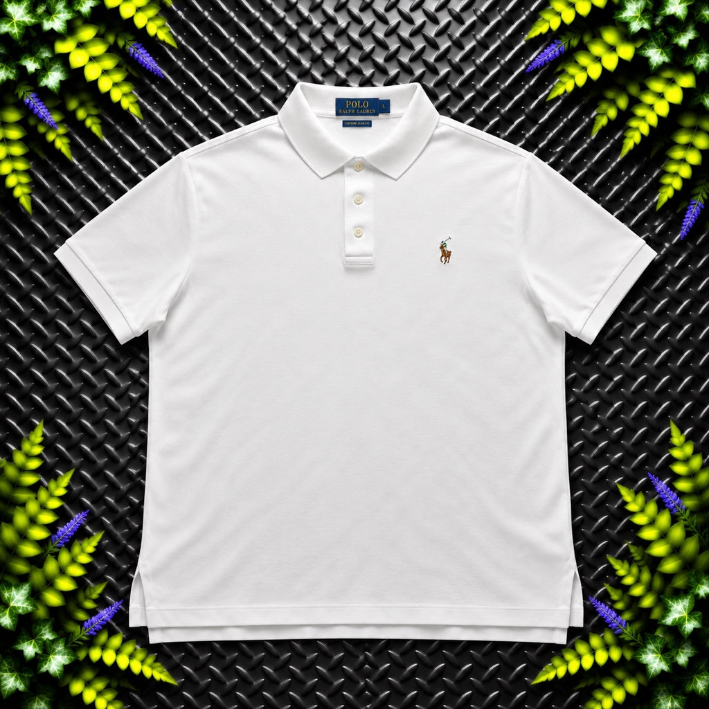 Ralph Lauren White Polo Shirt | Men’s Custom Slim Fit M / 3841