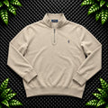 Ralph Lauren Beige 1/4 Zip Jumper | Men’s Classic Fit XL / 3726