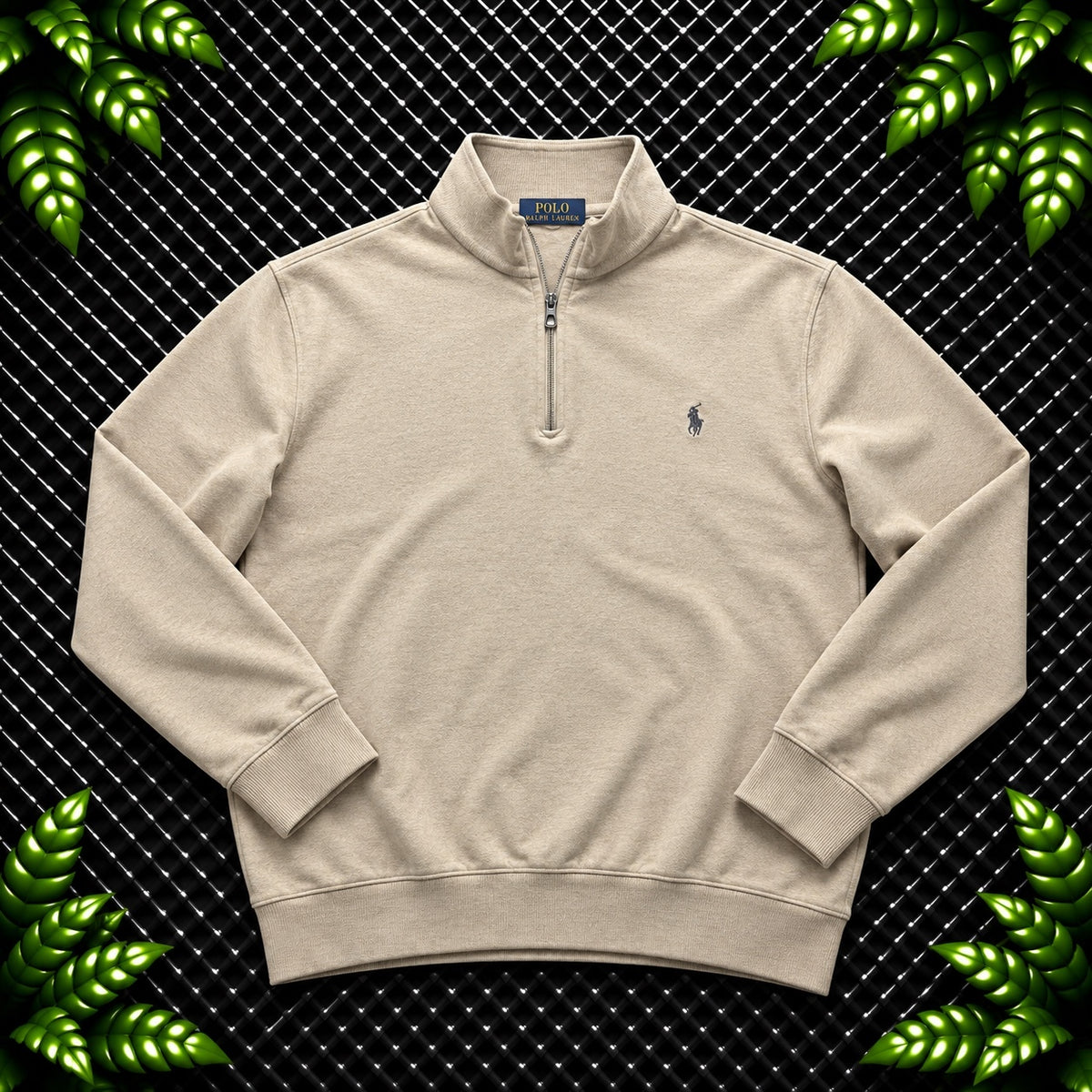 Ralph Lauren Beige 1/4 Zip Jumper | Men’s Classic Fit XL / 3726